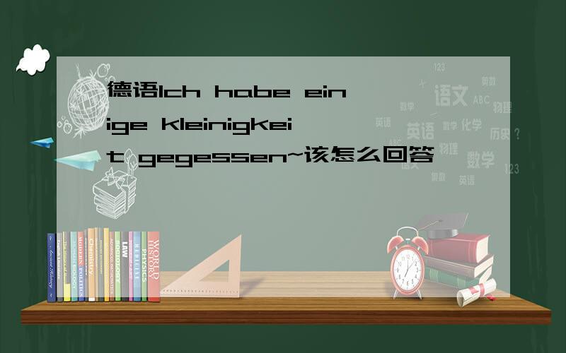 德语Ich habe einige kleinigkeit gegessen~该怎么回答