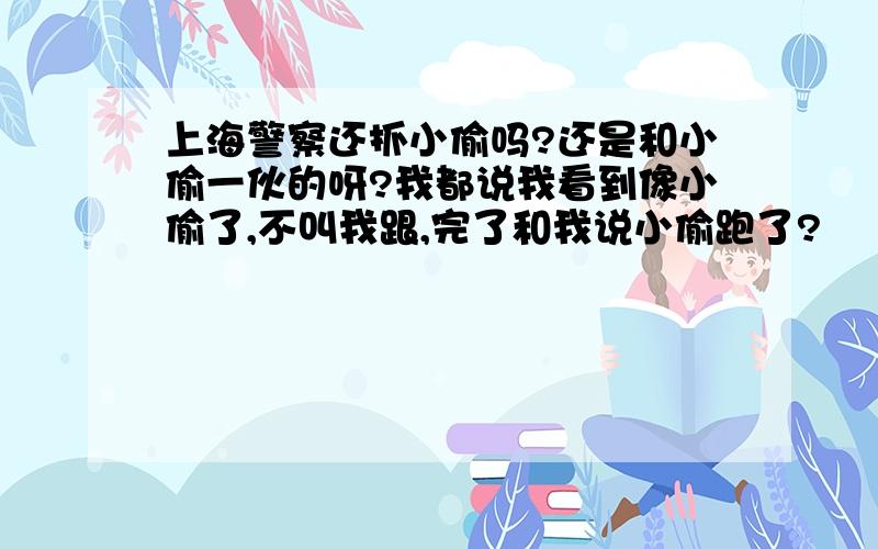 上海警察还抓小偷吗?还是和小偷一伙的呀?我都说我看到像小偷了,不叫我跟,完了和我说小偷跑了?