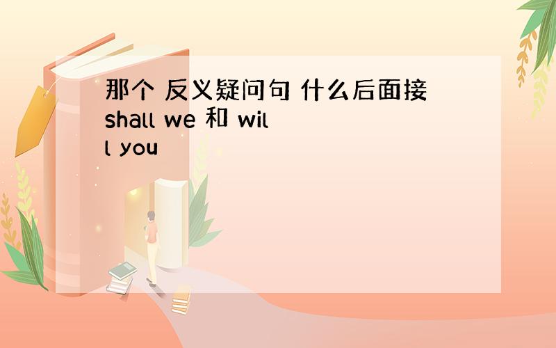 那个 反义疑问句 什么后面接shall we 和 will you