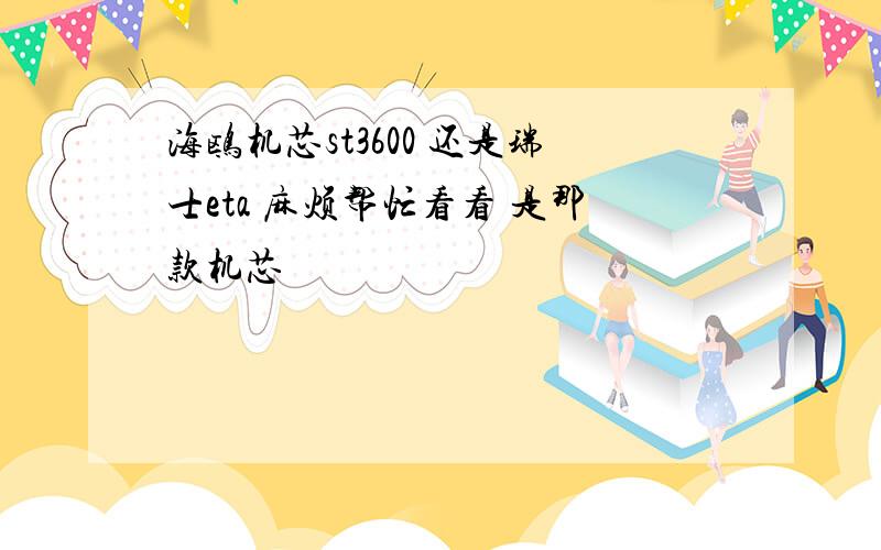 海鸥机芯st3600 还是瑞士eta 麻烦帮忙看看 是那款机芯