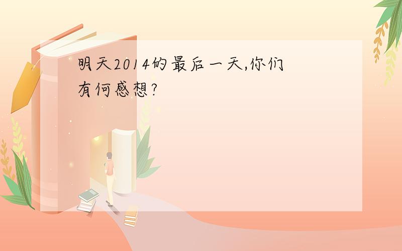 明天2014的最后一天,你们有何感想?