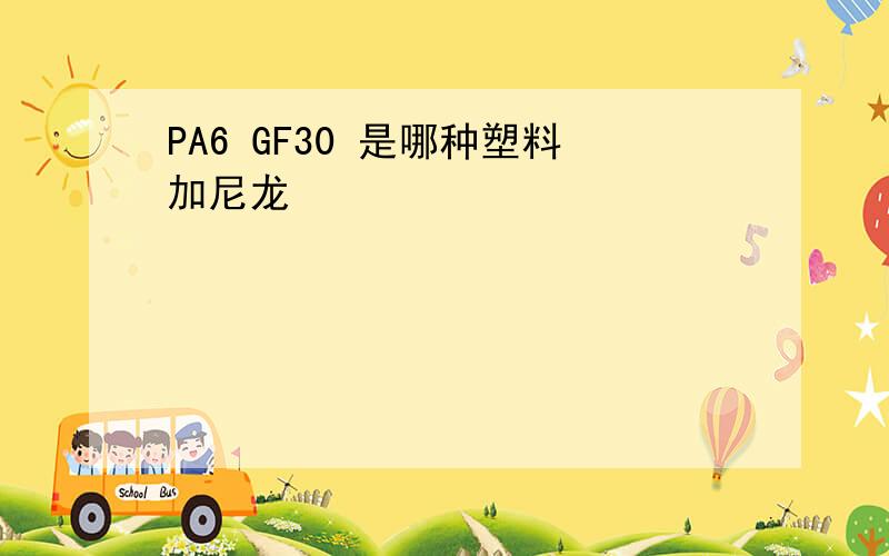 PA6 GF30 是哪种塑料加尼龙