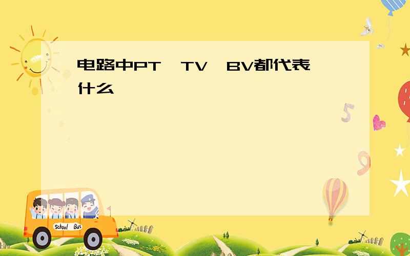 电路中PT,TV,BV都代表什么