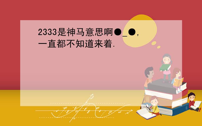 2333是神马意思啊●_●,一直都不知道来着.