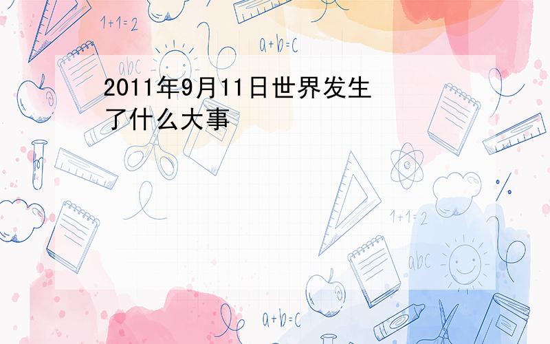 2011年9月11日世界发生了什么大事