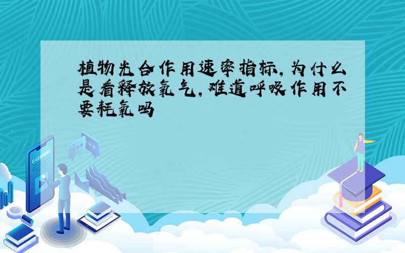 植物光合作用速率指标,为什么是看释放氧气,难道呼吸作用不要耗氧吗