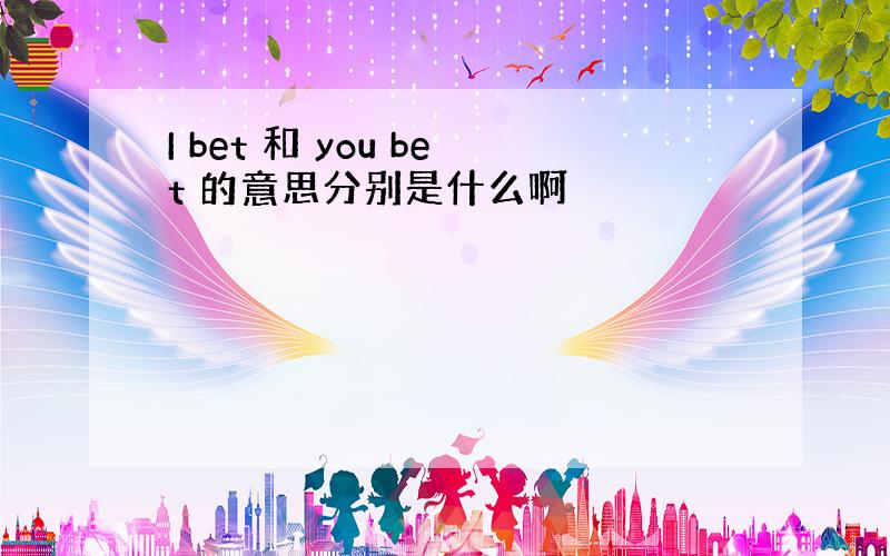 I bet 和 you bet 的意思分别是什么啊