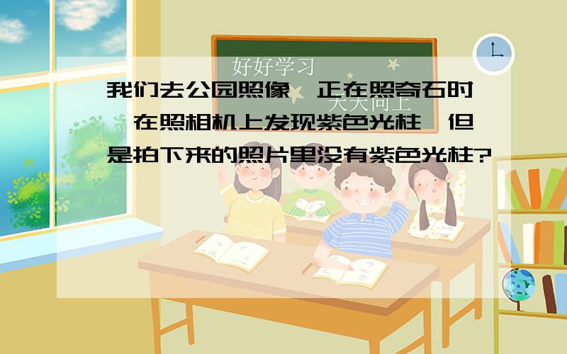 我们去公园照像,正在照奇石时,在照相机上发现紫色光柱,但是拍下来的照片里没有紫色光柱?