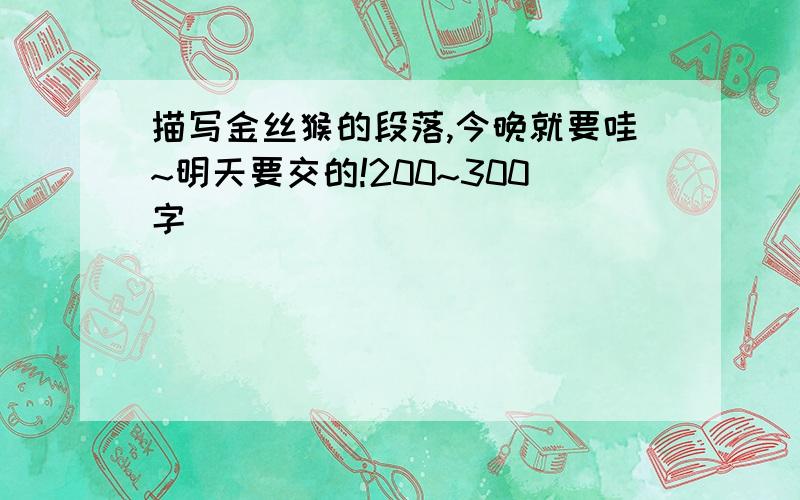 描写金丝猴的段落,今晚就要哇~明天要交的!200~300字