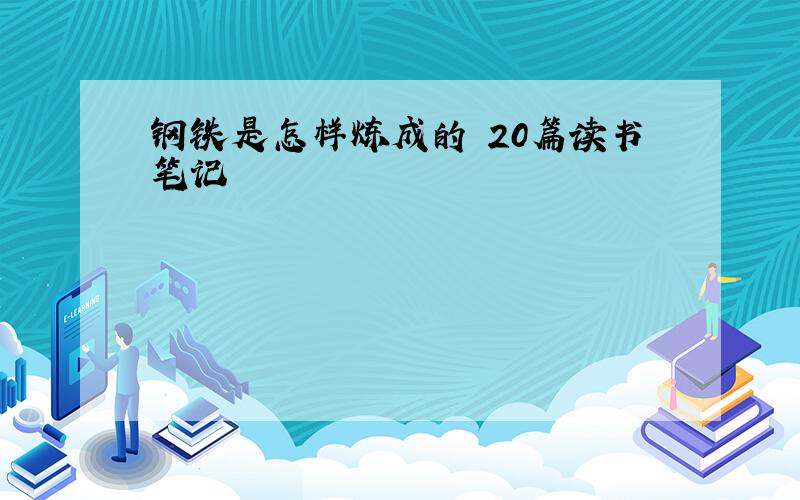 钢铁是怎样炼成的 20篇读书笔记