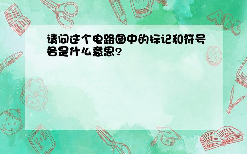 请问这个电路图中的标记和符号各是什么意思?