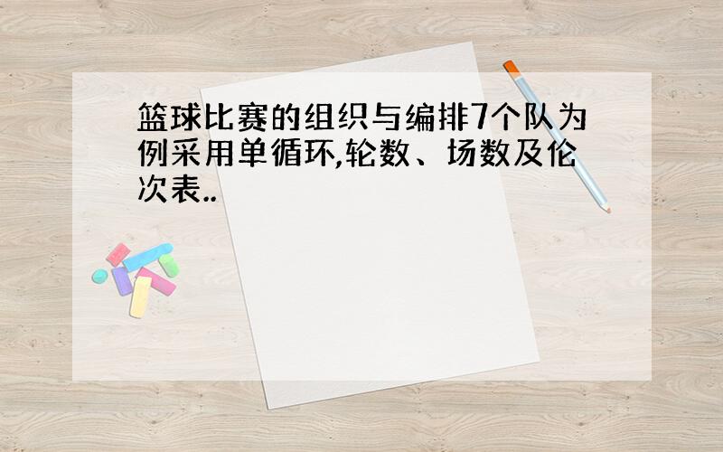 篮球比赛的组织与编排7个队为例采用单循环,轮数、场数及伦次表..