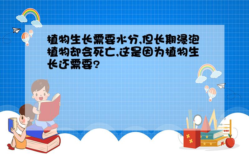 植物生长需要水分,但长期浸泡植物却会死亡,这是因为植物生长还需要?