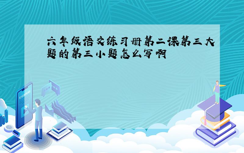 六年级语文练习册第二课第三大题的第三小题怎么写啊