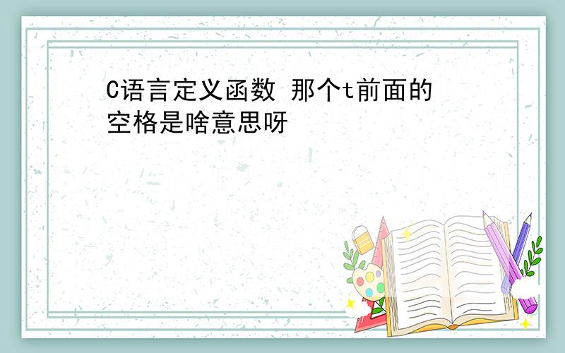 C语言定义函数 那个t前面的空格是啥意思呀