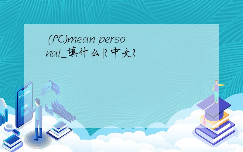 (PC)mean personal_填什么|?中文?