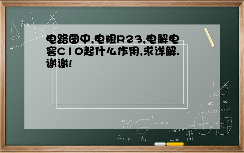 电路图中,电阻R23,电解电容C10起什么作用,求详解.谢谢!