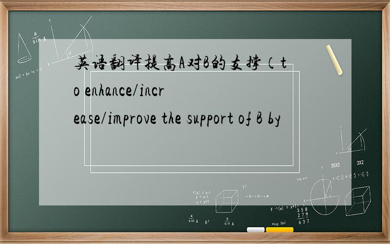 英语翻译提高A对B的支撑（to enhance/increase/improve the support of B by