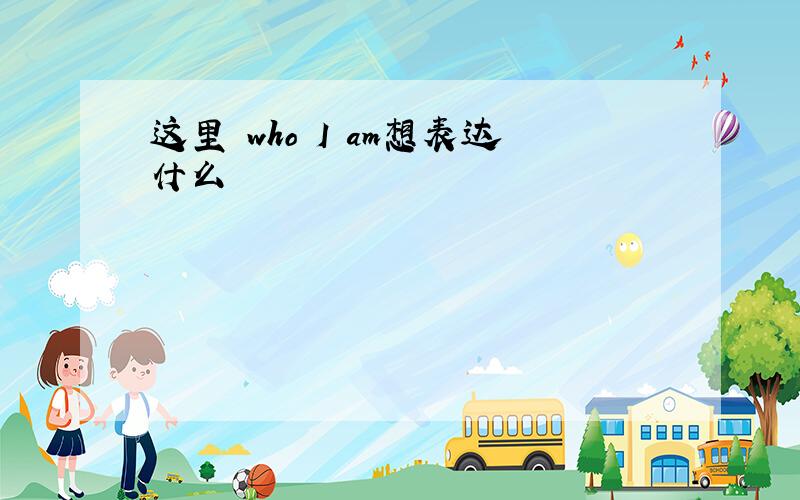 这里 who I am想表达什么