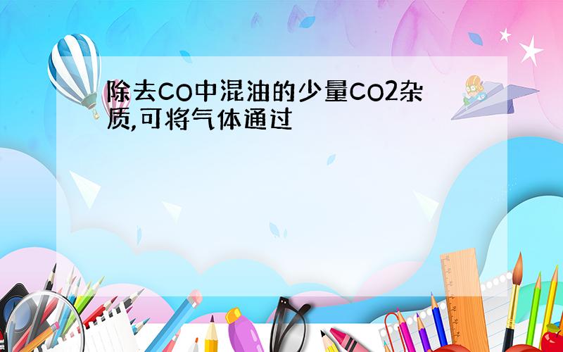 除去CO中混油的少量CO2杂质,可将气体通过