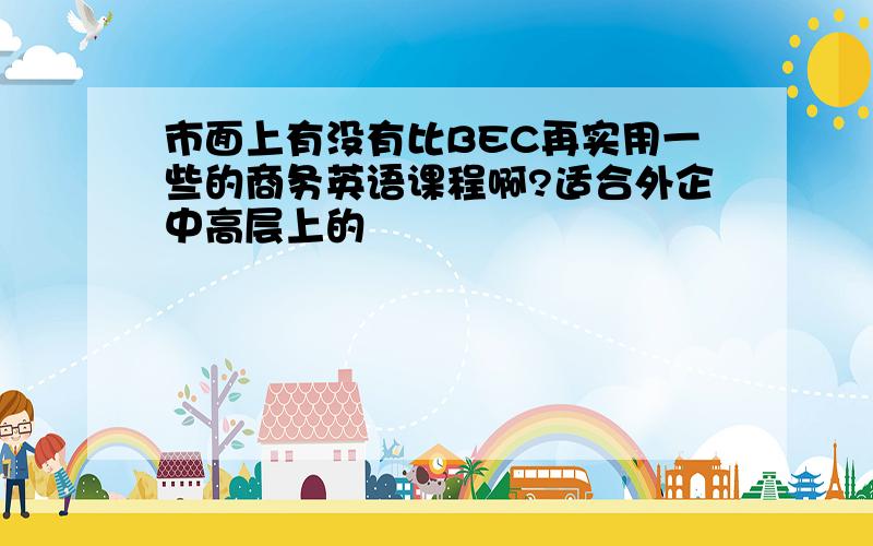 市面上有没有比BEC再实用一些的商务英语课程啊?适合外企中高层上的