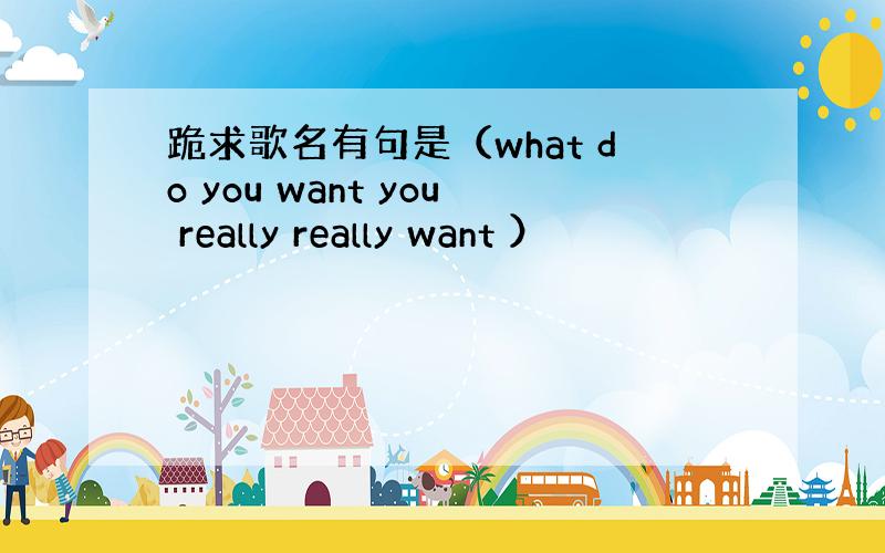 跪求歌名有句是（what do you want you really really want ）