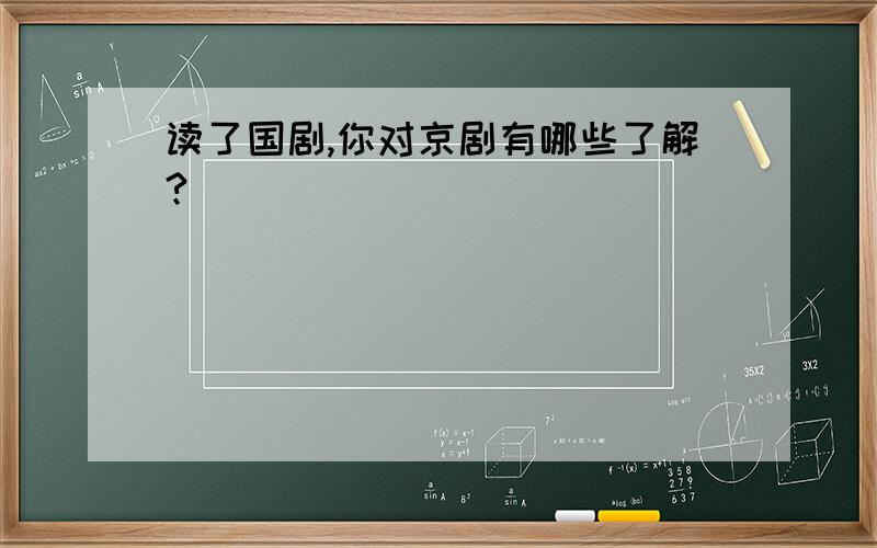 读了国剧,你对京剧有哪些了解?