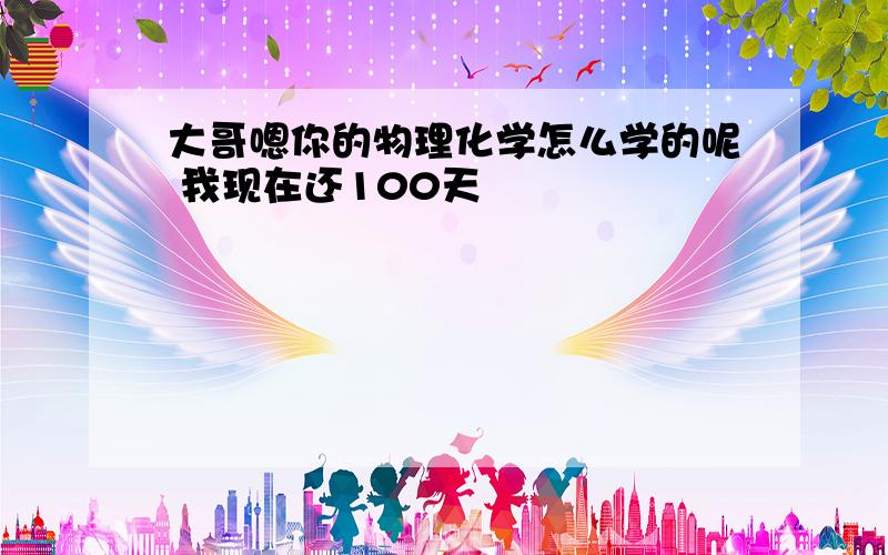 大哥嗯你的物理化学怎么学的呢 我现在还100天