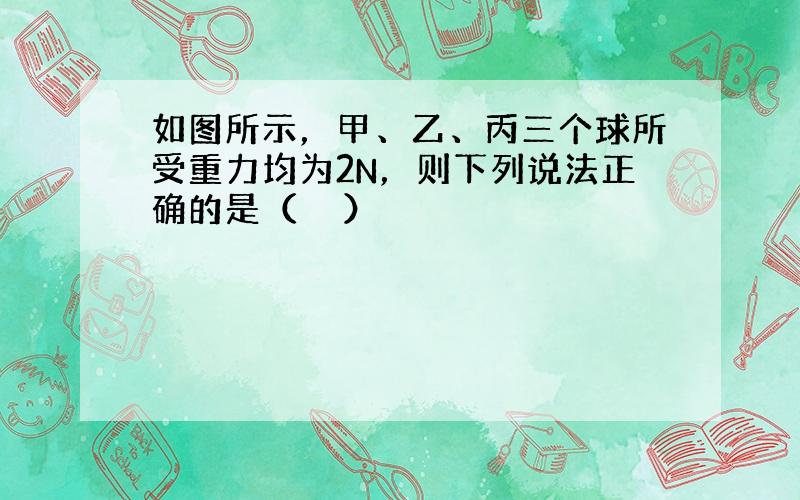 如图所示，甲、乙、丙三个球所受重力均为2N，则下列说法正确的是（　　）