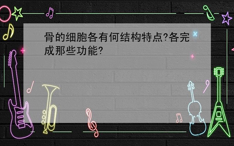 骨的细胞各有何结构特点?各完成那些功能?