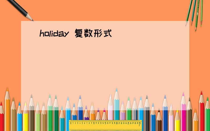 holiday 复数形式