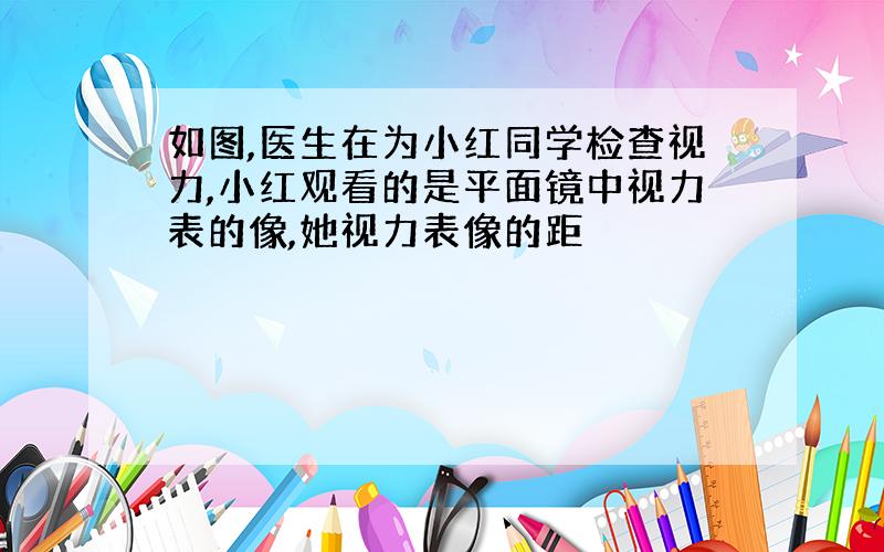 如图,医生在为小红同学检查视力,小红观看的是平面镜中视力表的像,她视力表像的距