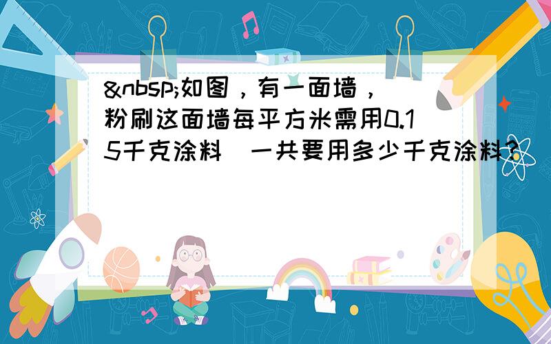  如图，有一面墙，粉刷这面墙每平方米需用0.15千克涂料．一共要用多少千克涂料？