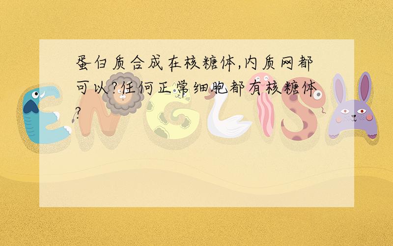 蛋白质合成在核糖体,内质网都可以?任何正常细胞都有核糖体?