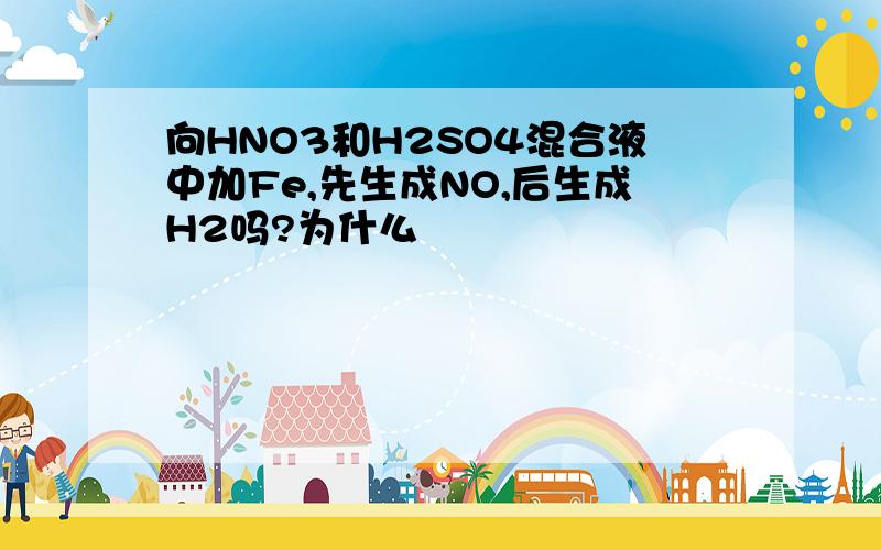 向HNO3和H2SO4混合液中加Fe,先生成NO,后生成H2吗?为什么