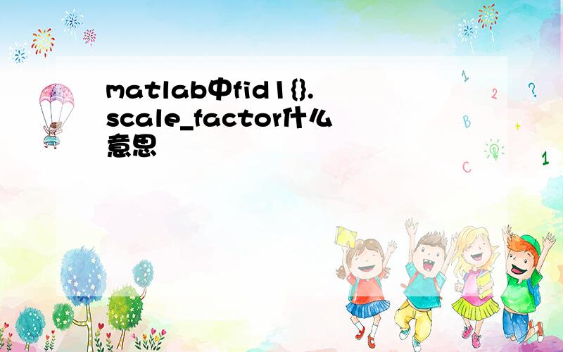 matlab中fid1{}.scale_factor什么意思