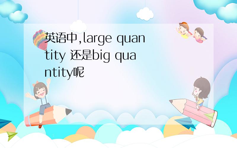 英语中,large quantity 还是big quantity呢