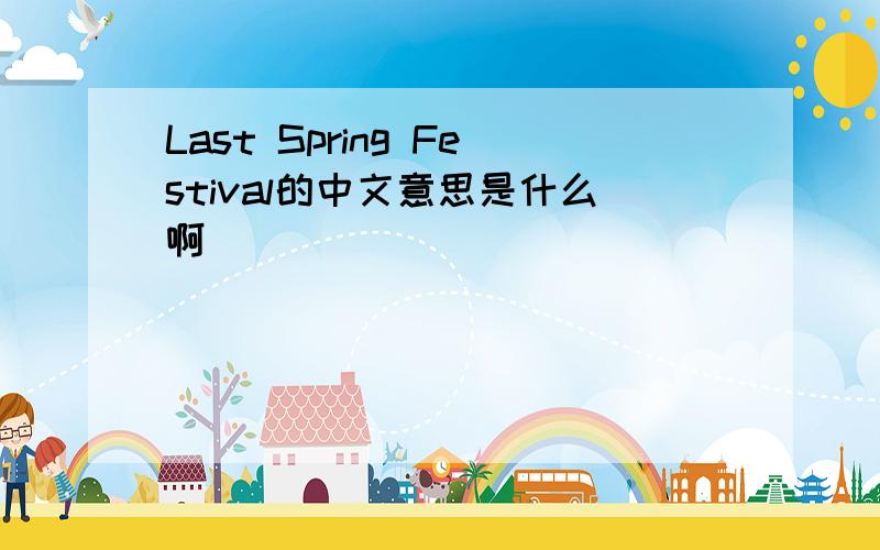 Last Spring Festival的中文意思是什么啊