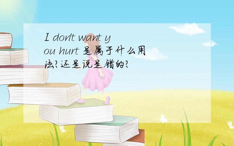 I don't want you hurt 是属于什么用法?还是说是错的?