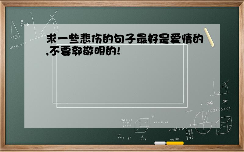 求一些悲伤的句子最好是爱情的,不要郭敬明的!