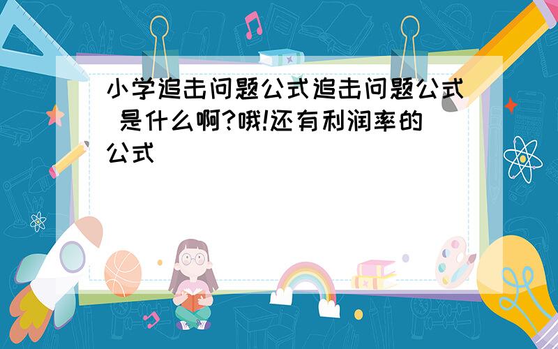 小学追击问题公式追击问题公式 是什么啊?哦!还有利润率的公式