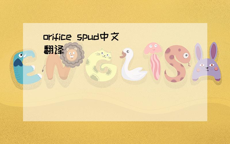 orifice spud中文翻译