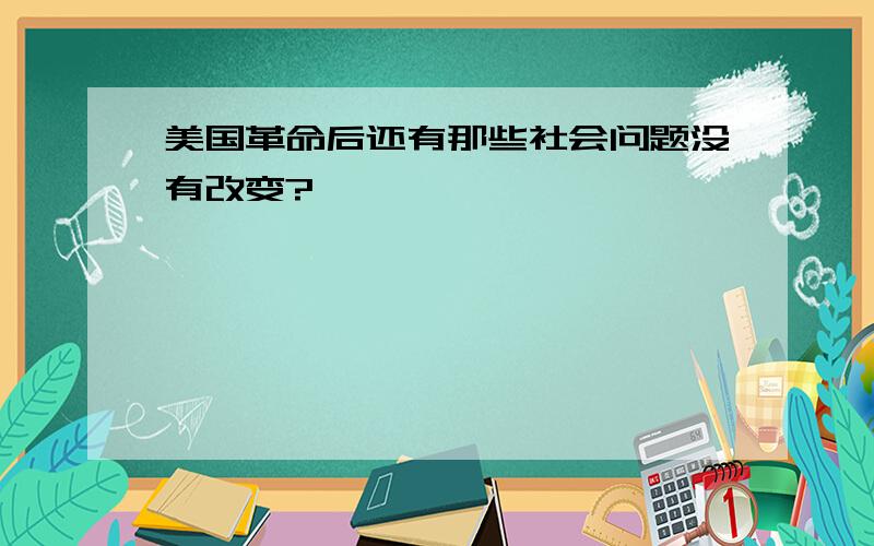 美国革命后还有那些社会问题没有改变?