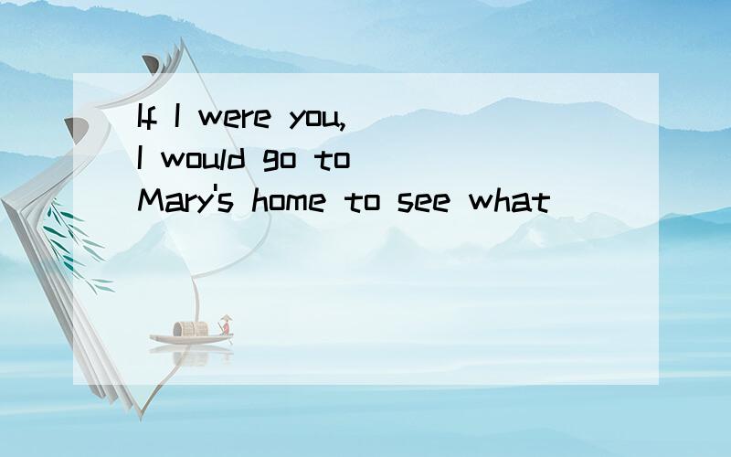 If I were you,I would go to Mary's home to see what _______