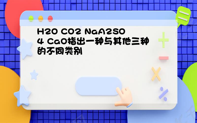 H2O CO2 NaA2SO4 CaO指出一种与其他三种的不同类别