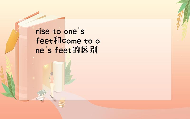 rise to one's feet和come to one's feet的区别