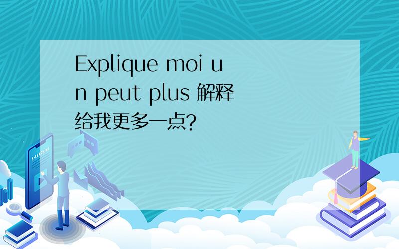 Explique moi un peut plus 解释给我更多一点?