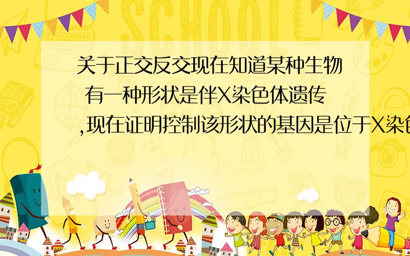 关于正交反交现在知道某种生物 有一种形状是伴X染色体遗传,现在证明控制该形状的基因是位于X染色体与Y染色体同源区 或者是