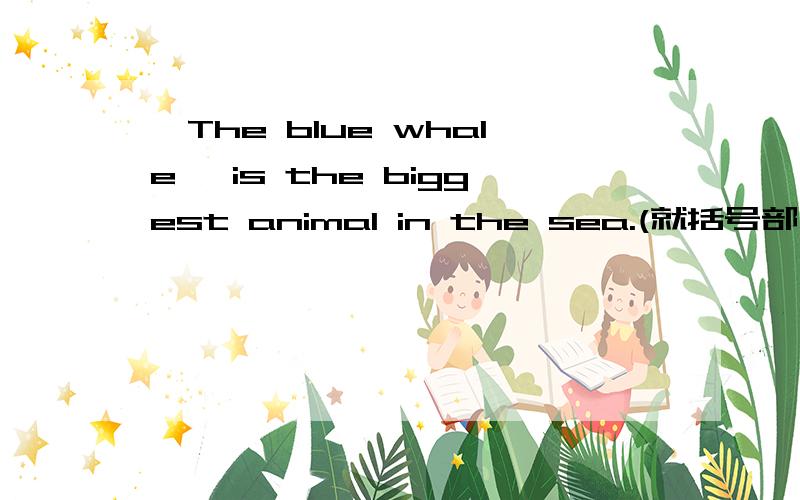 【The blue whale 】is the biggest animal in the sea.(就括号部分提问)