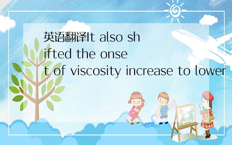 英语翻译It also shifted the onset of viscosity increase to lower